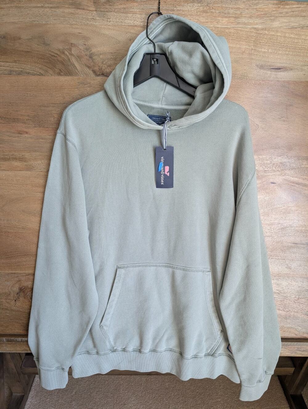 NWT Vineyard Vines Surf Hoodie Men Large Dune Green Stretch Pullover Sweatshirt